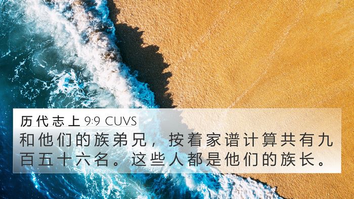 历 代 志 上 9:9 CUVS 4K Wallpaper - 和 他 们 的 族 弟 兄 ， 按 着 家 谱 - 4K Wallpaper Bible Verse