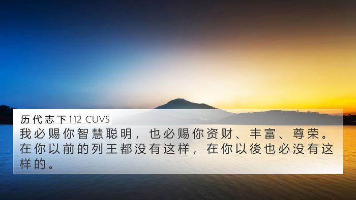历 代 志 下 1:12 CUVS Bible Verse Image