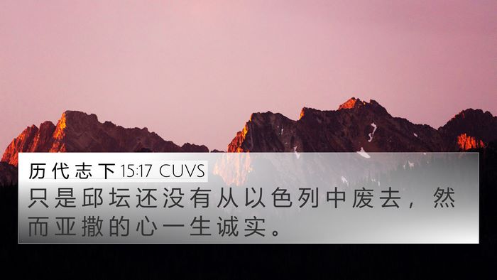 历 代 志 下 15:17 CUVS Bible Verse Image