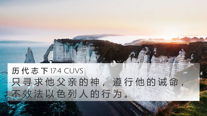 历 代 志 下 17:4 CUVS 4K Wallpaper - 只 寻 求 他 父 亲 的 神 ， 遵 行 他 - 4K Wallpaper Bible Verse