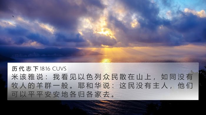 历 代 志 下 18:16 CUVS Bible Verse Image