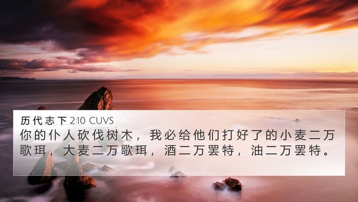 历 代 志 下 2:10 CUVS Bible Verse Image