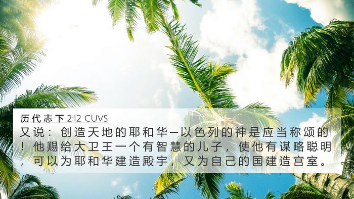 历 代 志 下 2:12 CUVS Bible Verse Image