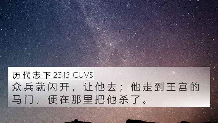 历 代 志 下 23:15 CUVS Bible Verse Image