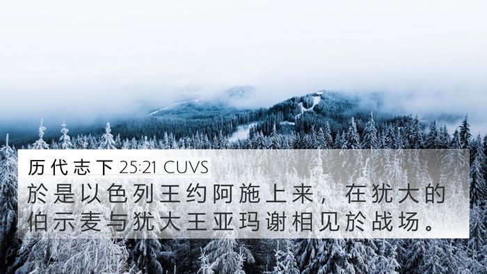 历 代 志 下 25:21 CUVS 4K Wallpaper - 於 是 以 色 列 王 约 阿 施 上 来 ， - 4K Wallpaper Bible Verse