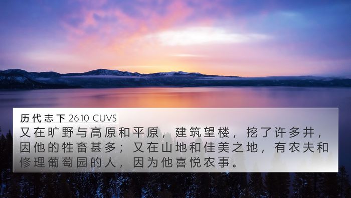历 代 志 下 26:10 CUVS Bible Verse Image