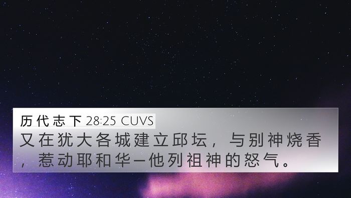 历 代 志 下 28:25 CUVS Bible Verse Image