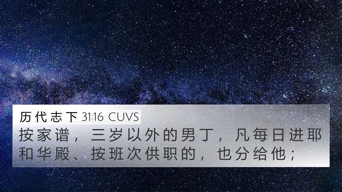 历 代 志 下 31:16 CUVS Bible Verse Image
