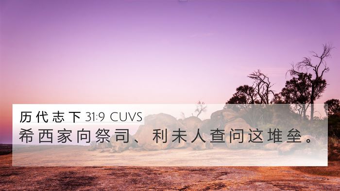 历 代 志 下 31:9 CUVS 4K Wallpaper - 希 西 家 向 祭 司 、 利 未 人 查 问 - 4K Wallpaper Bible Verse