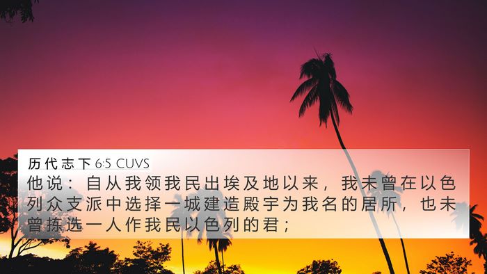 历 代 志 下 6:5 CUVS Bible Verse Image