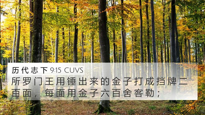 历 代 志 下 9:15 CUVS Bible Verse Image
