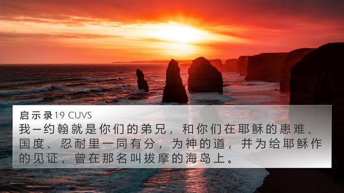 启 示 录 1:9 CUVS Bible Verse Image