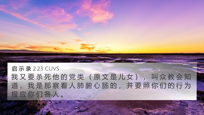启 示 录 2:23 CUVS Bible Verse Image