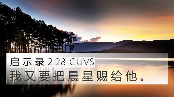 启 示 录 2:28 CUVS Bible Verse Image