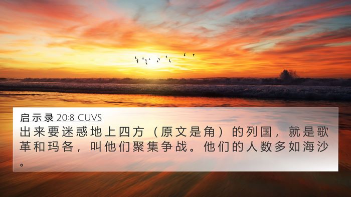 启 示 录 20:8 CUVS Bible Verse Image