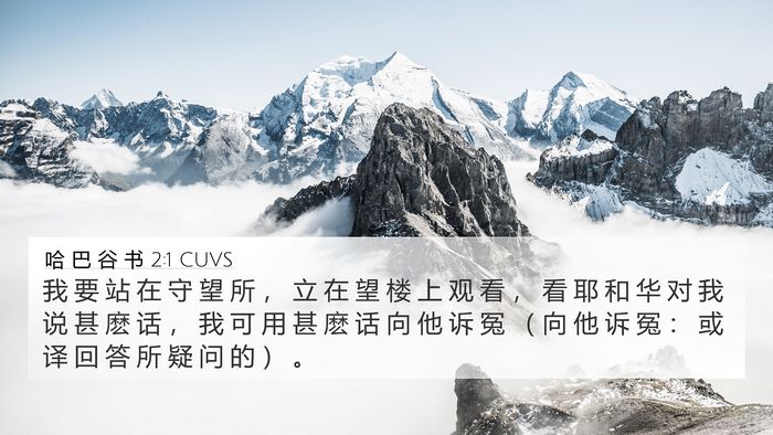 哈 巴 谷 书 2:1 CUVS Bible Verse Image