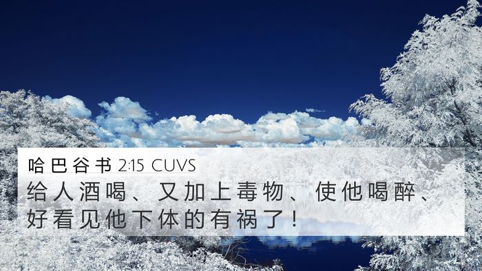 哈 巴 谷 书 2:15 CUVS Bible Verse Image