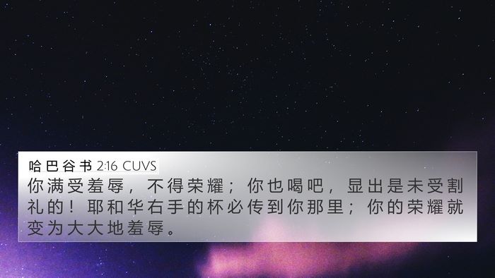 哈 巴 谷 书 2:16 CUVS Bible Verse Image