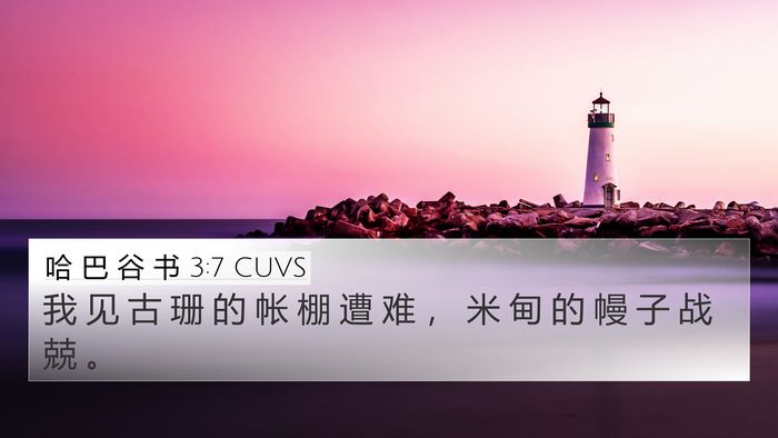 哈 巴 谷 书 3:7 CUVS Bible Verse Image