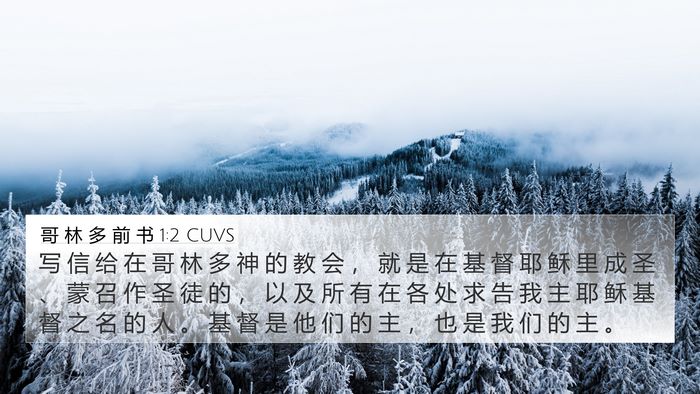 哥 林 多 前 书 1:2 CUVS 4K Wallpaper - 写 信 给 在 哥 林 多 神 的 教 会 ， - 4K Wallpaper Bible Verse