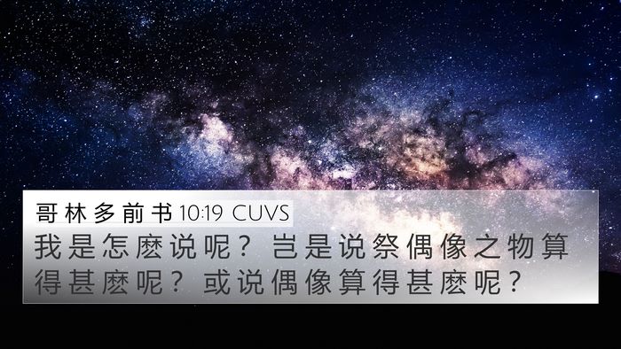 哥 林 多 前 书 10:19 CUVS Bible Verse Image