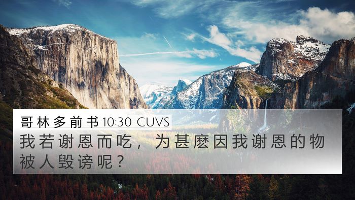 哥 林 多 前 书 10:30 CUVS Bible Verse Image