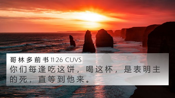 哥 林 多 前 书 11:26 CUVS 4K Wallpaper - 你 们 每 逢 吃 这 饼 ， 喝 这 杯 ， - 4K Wallpaper Bible Verse