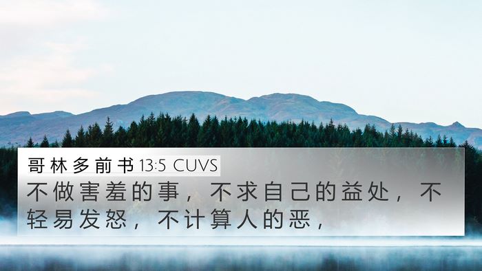哥 林 多 前 书 13:5 CUVS Bible Verse Image