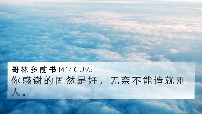 哥 林 多 前 书 14:17 CUVS Bible Verse Image