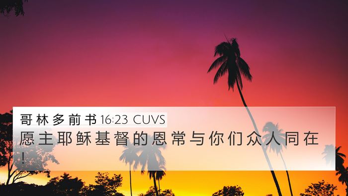 哥 林 多 前 书 16:23 CUVS Bible Verse Image
