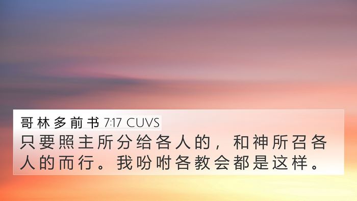哥 林 多 前 书 7:17 CUVS Bible Verse Image
