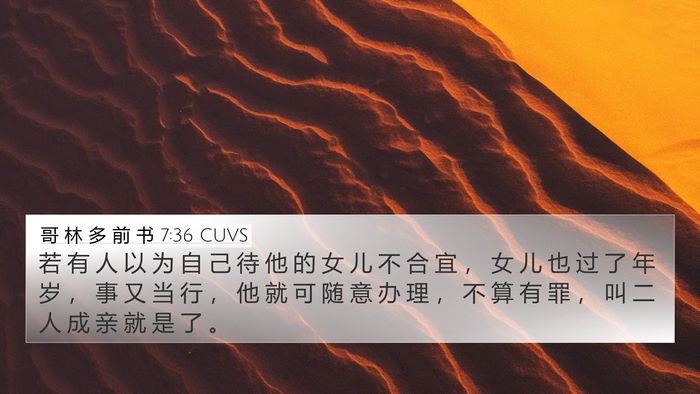 哥 林 多 前 书 7:36 CUVS Bible Verse Image