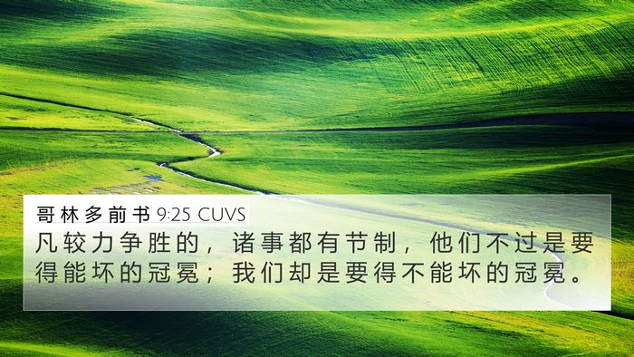 哥 林 多 前 书 9:25 CUVS Bible Verse Image
