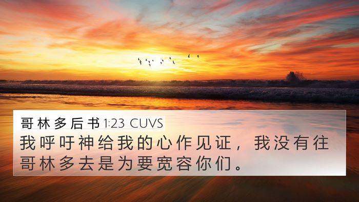 哥 林 多 后 书 1:23 CUVS Bible Verse Image