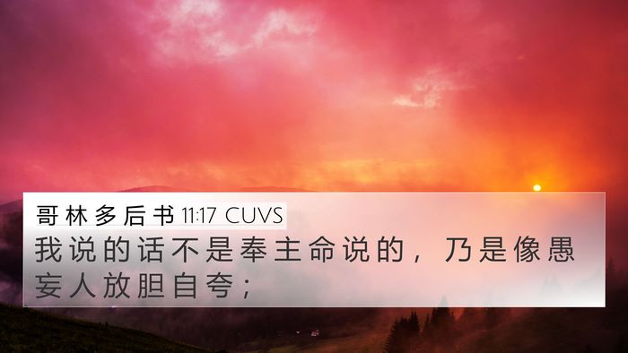 哥 林 多 后 书 11:17 CUVS Bible Verse Image