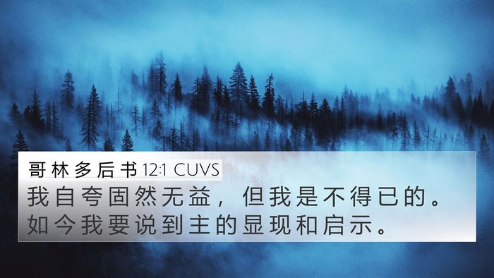 哥 林 多 后 书 12:1 CUVS 4K Wallpaper - 我 自 夸 固 然 无 益 ， 但 我 是 不 - 4K Wallpaper Bible Verse
