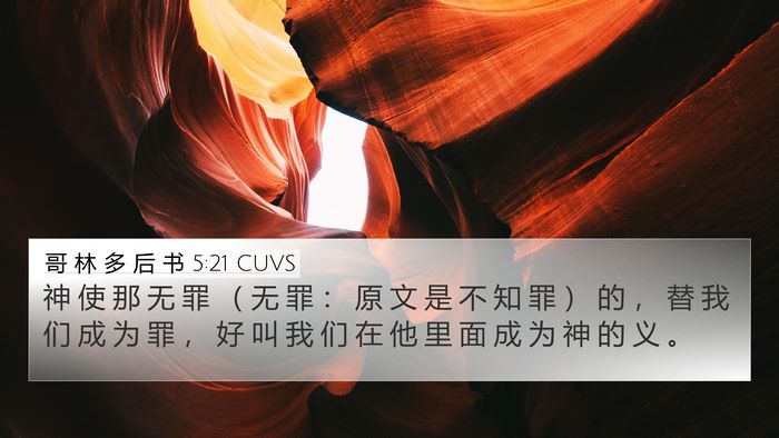 哥 林 多 后 书 5:21 CUVS Bible Verse Image