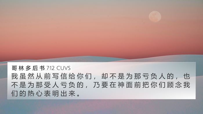 哥 林 多 后 书 7:12 CUVS Bible Verse Image