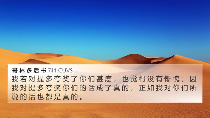 哥 林 多 后 书 7:14 CUVS Bible Verse Image