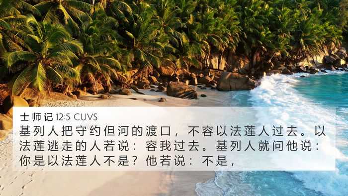 士 师 记 12:5 CUVS Bible Verse Image