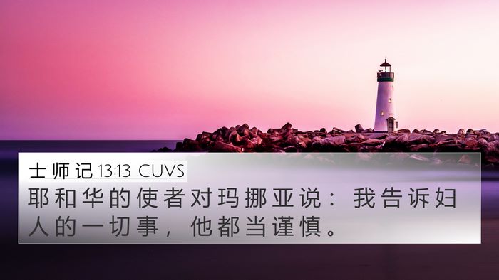 士 师 记 13:13 CUVS 4K Wallpaper - 耶 和 华 的 使 者 对 玛 挪 亚 说 ： - 4K Wallpaper Bible Verse