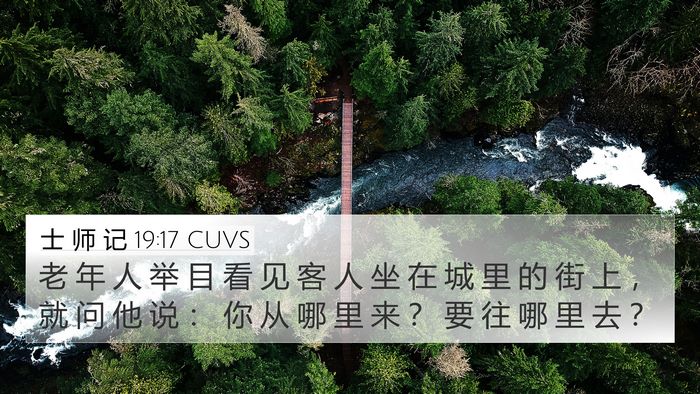 士 师 记 19:17 CUVS Bible Verse Image