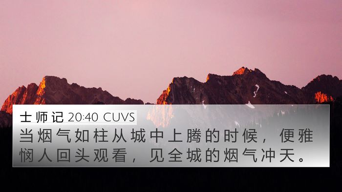 士 师 记 20:40 CUVS Bible Verse Image