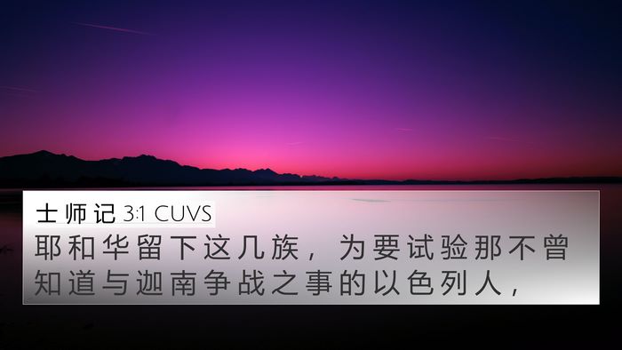 士 师 记 3:1 CUVS Bible Verse Image