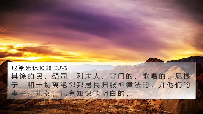 尼 希 米 记 10:28 CUVS Bible Verse Image