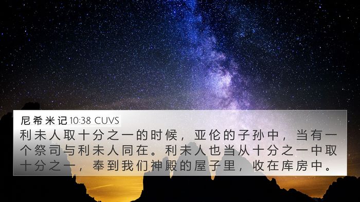 尼 希 米 记 10:38 CUVS Bible Verse Image