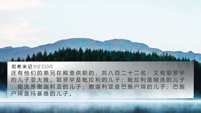 尼 希 米 记 11:12 CUVS Bible Verse Image