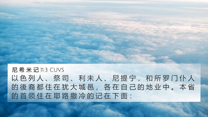 尼 希 米 记 11:3 CUVS Bible Verse Image