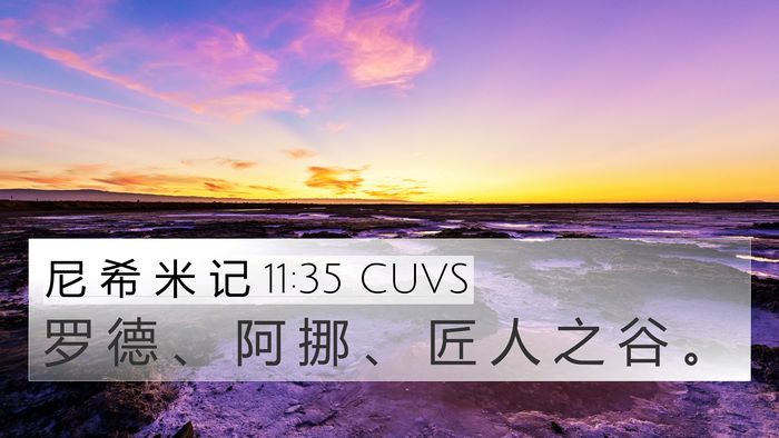 尼 希 米 记 11:35 CUVS Bible Verse Image