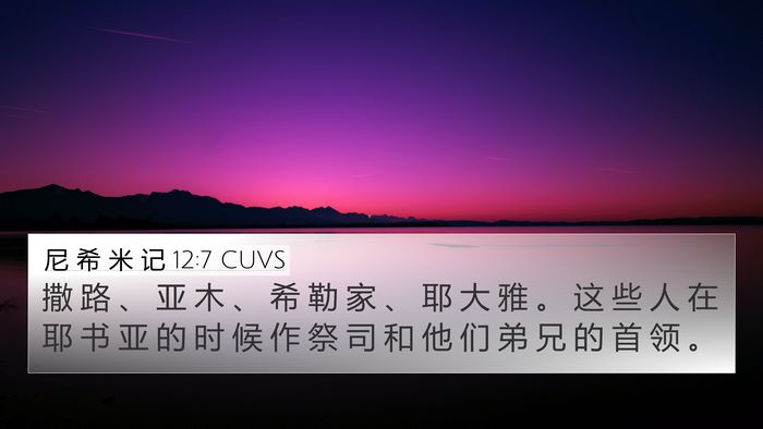 尼 希 米 记 12:7 CUVS Bible Verse Image